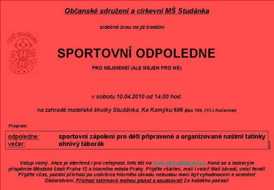 Sportovní odpoledne 2010 - jaro